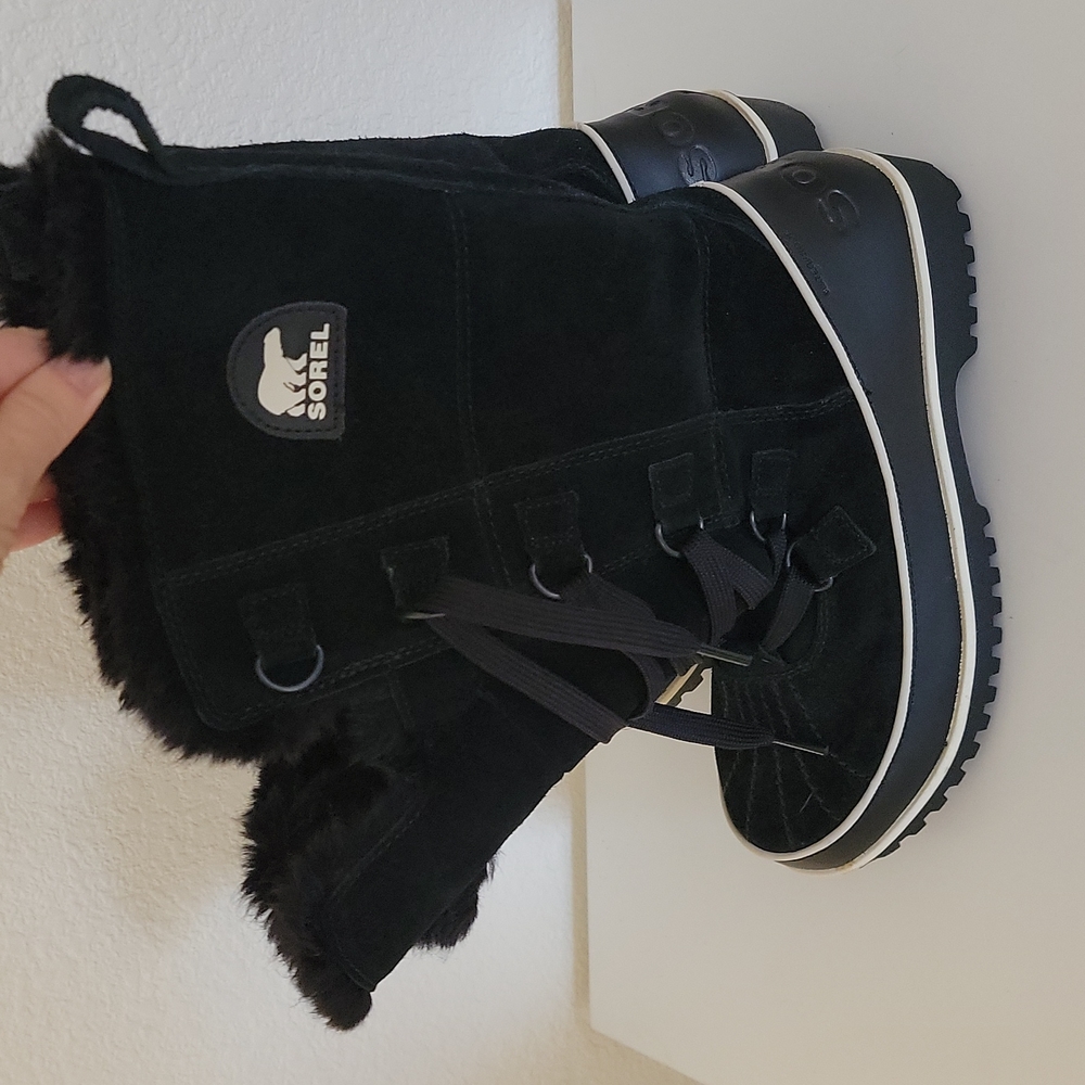 Sorel Black, 7.5, Waterproof, Faux Fur Lined Snow Boots